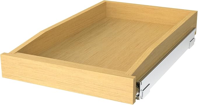 Wooden Pull out Cabinet Organizer 14" W x 21" D x 3.35" H, Heavy Duty Slide Out Drawers Pull-Out Home Organizers for Kitchen Cabinets by Pulloutor