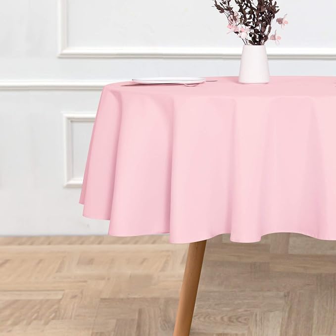 sancua Pink Round Tablecloth 60 Inch Diameter for 20-48 Inch Tables - Image 8