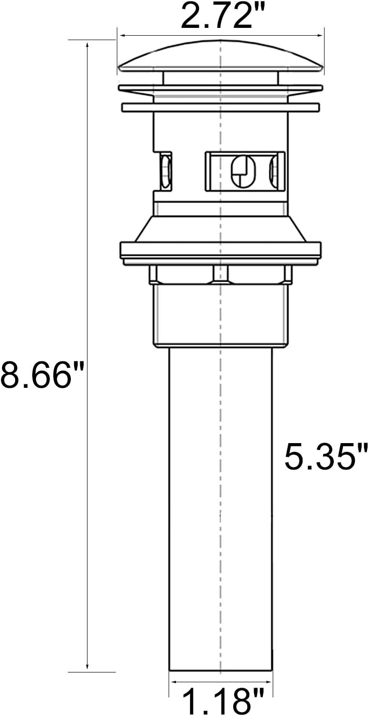 Pop Up Sink Drain with Overflow Bouncing Style Stopper Brass Gold Finish…