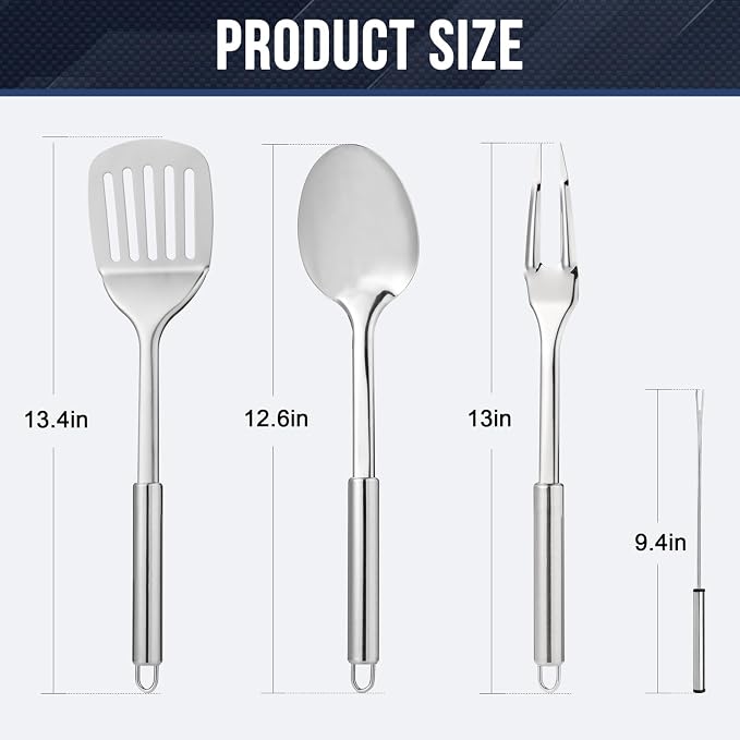 THTYBROS Portable Camping Kitchen Utensil 34 Pcs Set- Cookware Kit, Stainless Steel Outdoor Cooking and Grilling Utensil Organizer Travel Set Perfect for Travel, Picnics, RVs, Camping, BBQs, Parties - Image 3