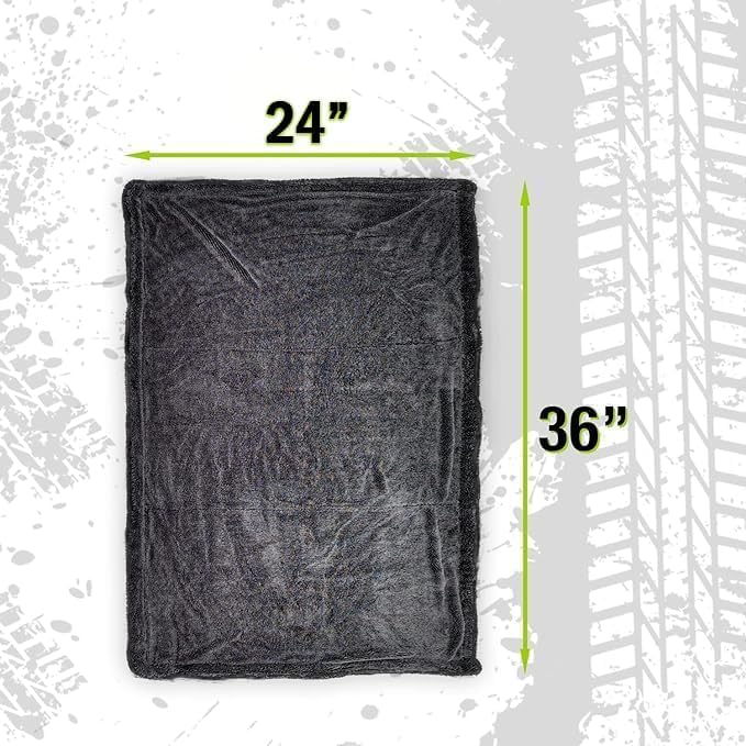 ExoForma Mega Car Drying Towel - Holds Up to 9 lbs, No Streaks, Scratches, or Water Spots | 1200 GSM Microfiber Double Twist Pile & Edgeless Design, 1 Quick & Effortless Dry, 2 Pack - 24” x 36” - Image 6