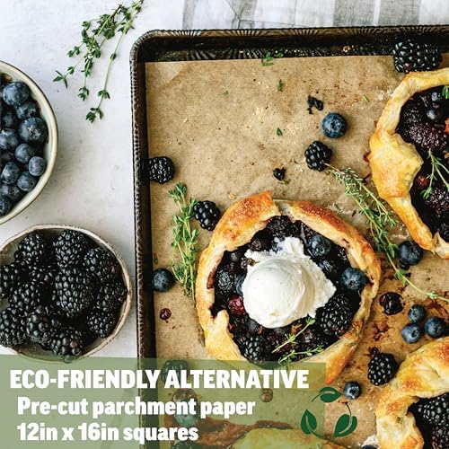 Zenlogy 12x16 Parchment Paper, 100 Sheets, Pre-Cut, Fits Half Sheet Pans | Unbleached, Non-Stick, 450°F Heat Safe, Baking & Roasting, Kosher Certified - Image 2