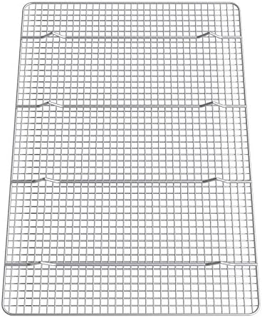 Stainless Steel Wire Cooling Rack-14"x20"-Ultra Heavy Duty, Commercial Grade, Extra Large-Cool Cookies, Cakes & Bread-Perfect for Baking Meat & Bacon-Fits 3/4 Big Sheet Pan-Oven & Dishwasher Safe - Image 3