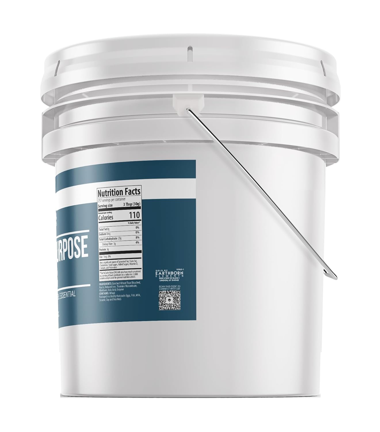 Earthborn Elements All-Purpose Flour, 3.5 Gallon Bucket, Bulk Size, Kitchen Essential, Baking & Cooking
