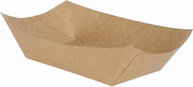 Restaurantware Kraft Paper lb Paper Food Tray Boat, 50 Pack - Image 2