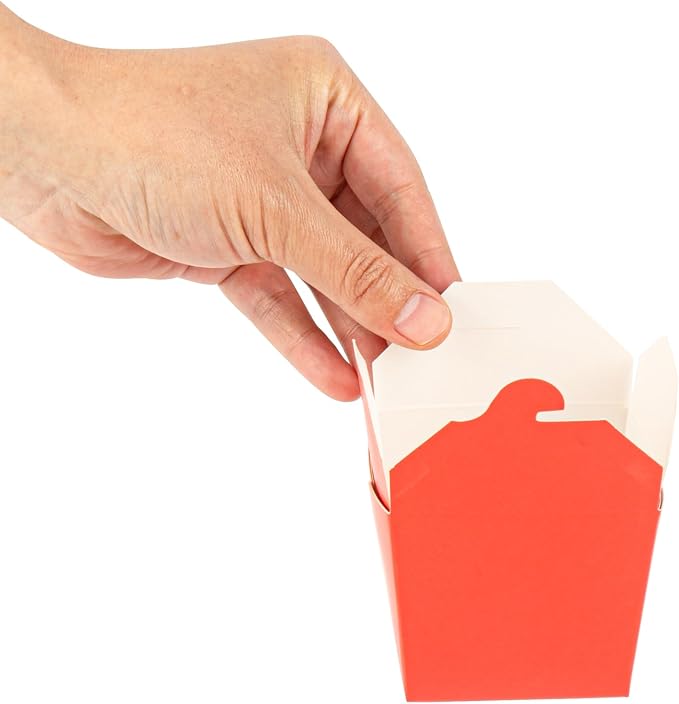 Restaurantware Chinese Take Out Boxes 200 Pack of 8 oz Grease-resistant Party Take Out Food Containers Disposable Stackable Asian Square Red Paper To Go Boxes For Restaurants - Image 11