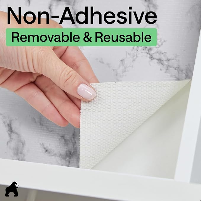 GORILLA GRIP Shelf Liner, Kitchen Drawer Protector, 17.5x240 Marble - Image 7