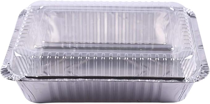 Tiger Chef Aluminum Tin Foil Pans Disposable Freezer to Oven Safe Aluminum Foil Pans (15, 2.25 Lb with Dome Lids) by TigerChef