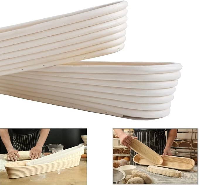 15 Inch Proofing Baskets for Baguette, Bread Banneton Baking Bowls 2 Pack, Making Baguette Bread with Beautiful Pattern and Shape - Image 8