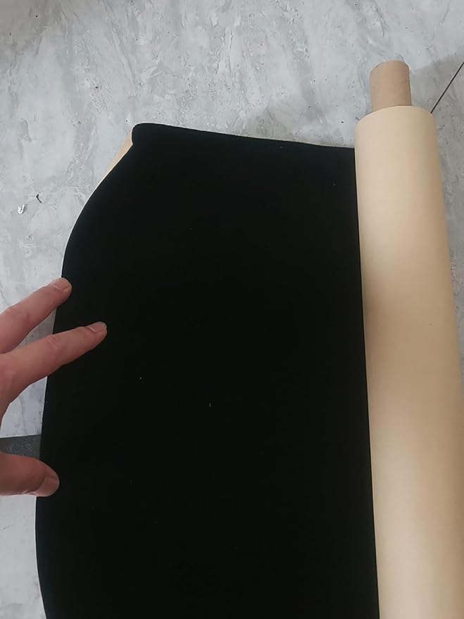 Self Adhesive Sheets Peel and Stick Velvet Flock Soft Velvet Drawer Liner DIY Fabric Felt Liner Sticker Decal for Drawers Jewelry Box Felt Lining Arts and Crafts 9" W x 197" L Black - Image 4