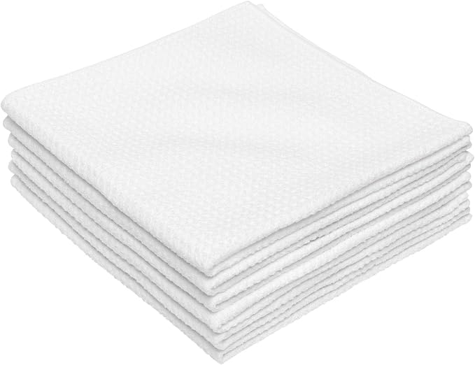 Kitchen Towels - Bulk Microfiber Waffle Weave Towels | 16 x 16 in. (198 Count) | Absorbent, No Lint, Thick, Reusable, Commercial, Soft, Hand, Tea, Bar, Sublimation Blank, Polyester Cloths | White - Image 2
