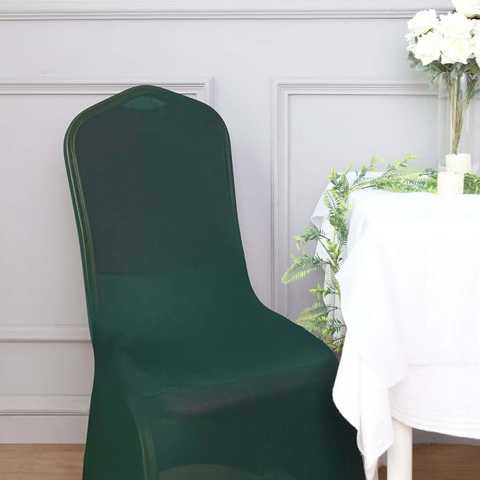 Tableclothsfactory Hunter Emerald Green Stretchy Spandex Fitted Banquet Chair Cover Dinning Event Slipcover for Wedding Party Banquet Catering - Image 7