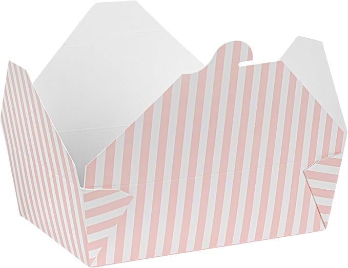 Restaurantware 71 oz Pink And White Stripe 3 Bio Box Container, 200 Ct - Image 16