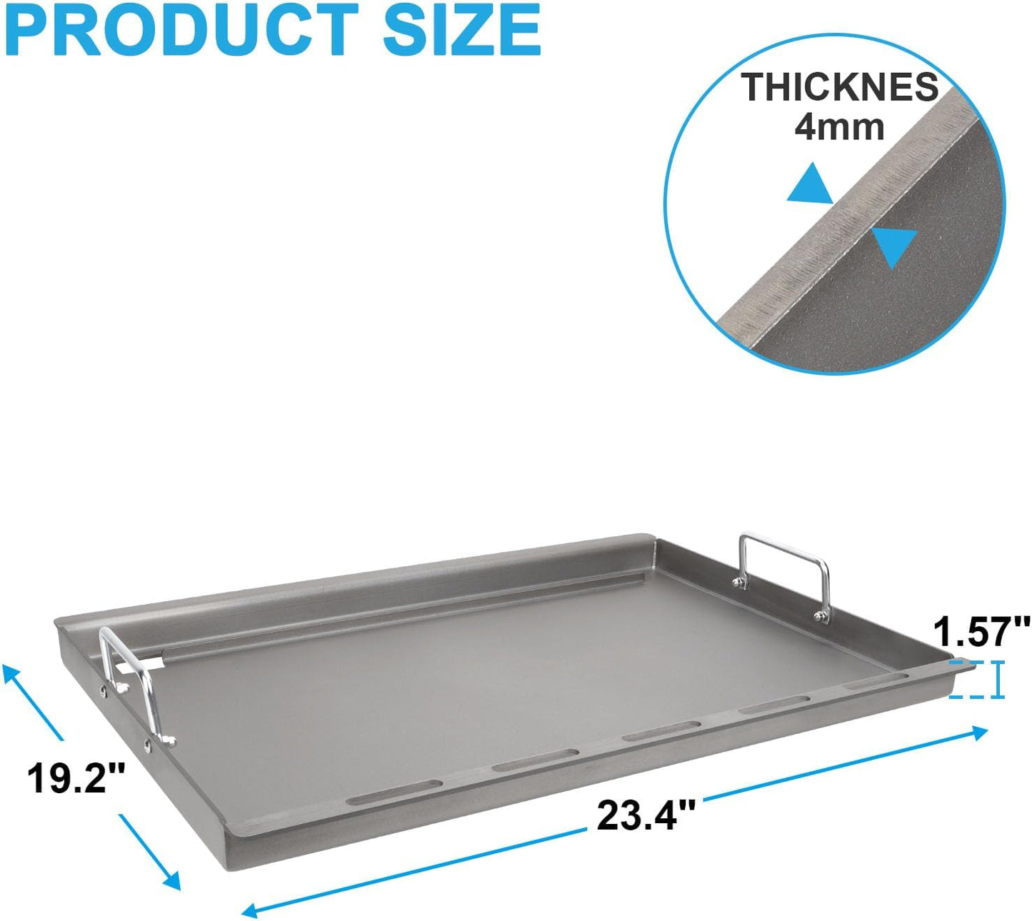 Full-Size Griddle Inserts for Weber Summit 400 Gas Grills, Flat Top Griddle for Weber Summit E-420/E-450/E-470/, Replace for 67550 Grates