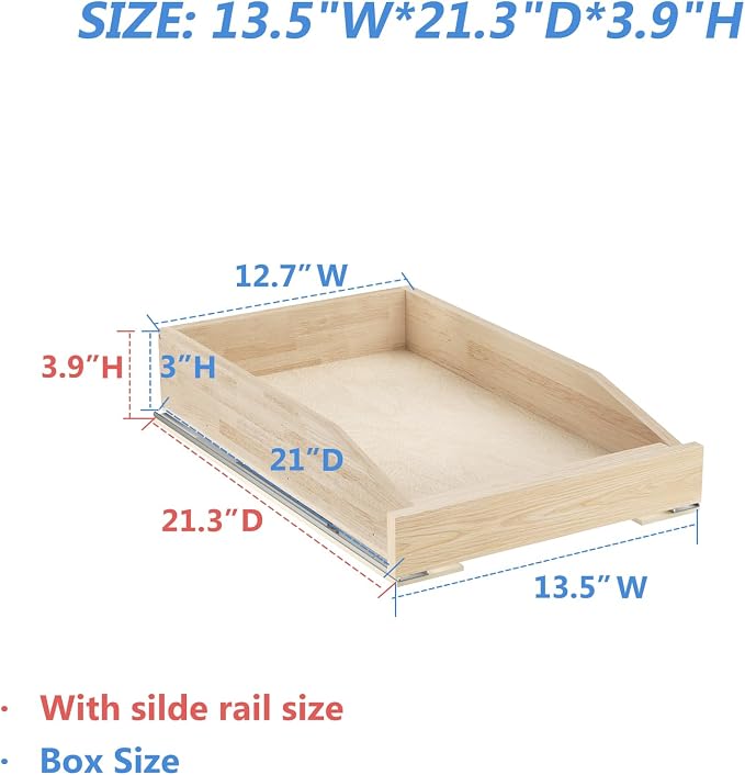LOVMOR Pull Out Cabinet Organizer 13½”W x 21”D, Cabinet Pull Out Shelves with Soft Close, Pull Out Shelf, Cabinet Drawers Slide Out for Kitchen Base Cabinets - Image 3