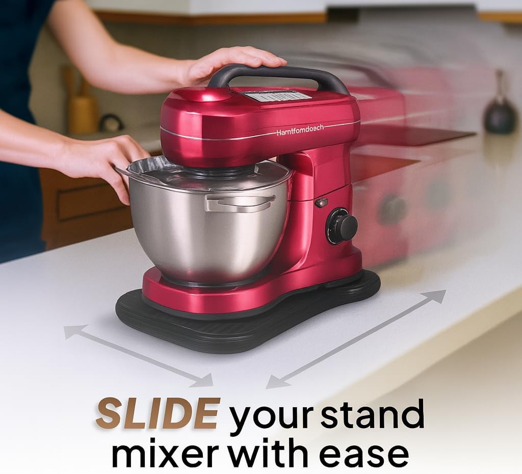 Ibyx Elegant Sliding Tray - Compatible with 4 Qt Hamilton Beach Stand Mixers and Other Heavy Appliances (Black)