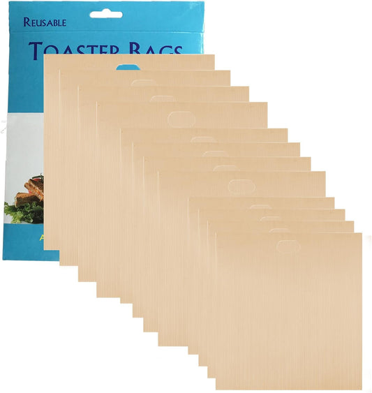 8 Pack Toaster Bags Nonstick Reusable Easy to Clean for Grilled Cheese Sandwiches Toast Bread Snacks (8)