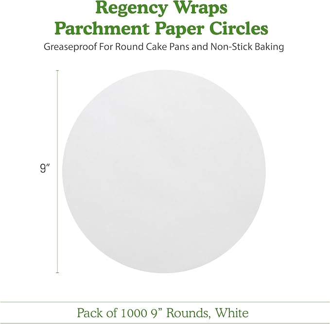 Regency Parchment Paper Circles for Round Cake Pans, 9", 1000 Pack | For Round Cake Pans, Greaseproof Liners, Non Stick Baking, Pre Cut Rounds For Air Fryer, Pizza Stone & Microwave Cooking - Image 6