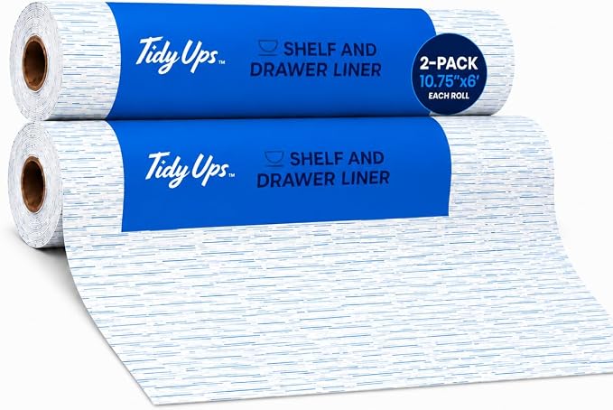 Adhesive Shelf Liner - Blue Current, 10.75in x 6ft, 2-Pack by TidyUps