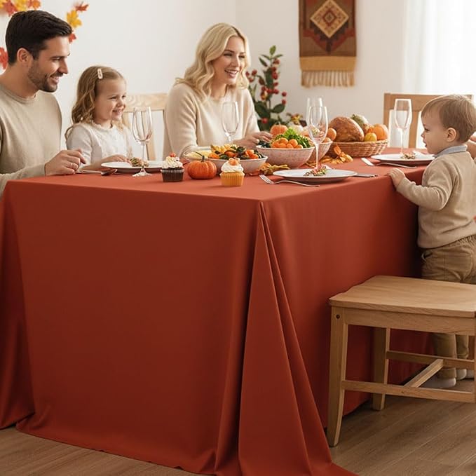 Fitable 6 Pack Rust Tablecloths 90x156 Inch for 8 Foot Rectangle Tables - Image 3