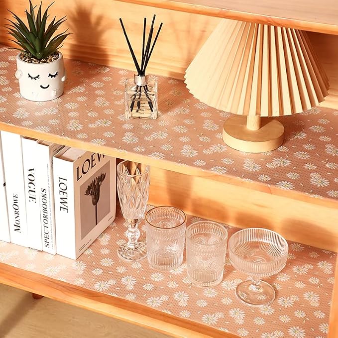 Daisy Flower Non-Adhesive Non-Slip Waterproof Washable EVA Shelf Liner | 12" x 59" Mat for Kitchen Pantry Fridge Closet Cupboard Drawer Cabinet Storage - Image 2