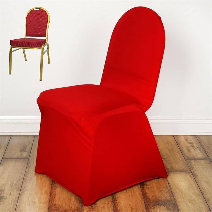 Tableclothsfactory 20 PCS Red Stretchy Spandex Fitted Banquet Chair Cover Dinning Event Slipcover for Wedding Party Banquet Catering - Image 3