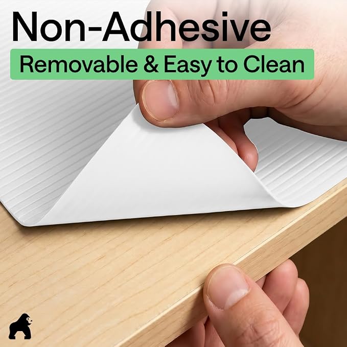 GORILLA GRIP Shelf Liner, Non-Adhesive Cabinet Liners, 17.5" x30' White - Image 5
