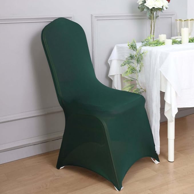 Tableclothsfactory Hunter Emerald Green Stretchy Spandex Fitted Banquet Chair Cover Dinning Event Slipcover for Wedding Party Banquet Catering - Image 6