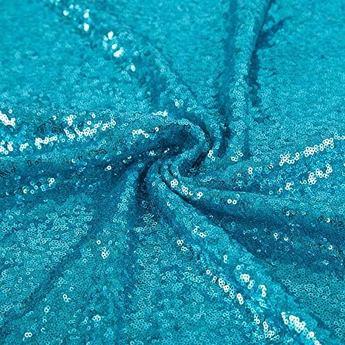 JYFLZQ Turquoise Sequin Tablecloth Glitter Table Cover 50x80 Inch Rectangle - Image 5