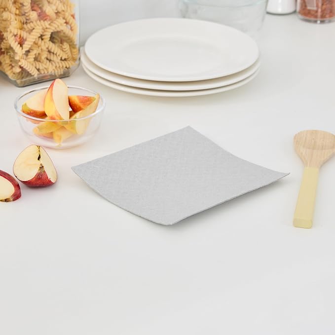 Restaurantware Gray Reusable Swedish Dishcloth, 6.8 x 7.7 in, 10 Pack - Image 8