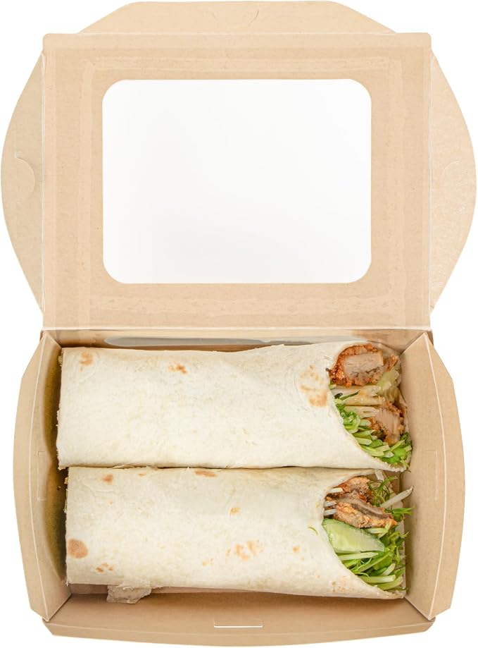 Restaurantware 28 oz Paper Bamboo Small Bio Take Out Container, 200 Pack - Image 15