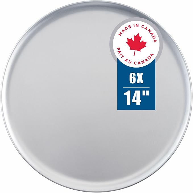 Norjac 14 Inch Pizza Pan, 6 Pack, Round Aluminum Pans, Baking Tray for Oven, Rust-Free, Durable & Long Lasting by Norjac