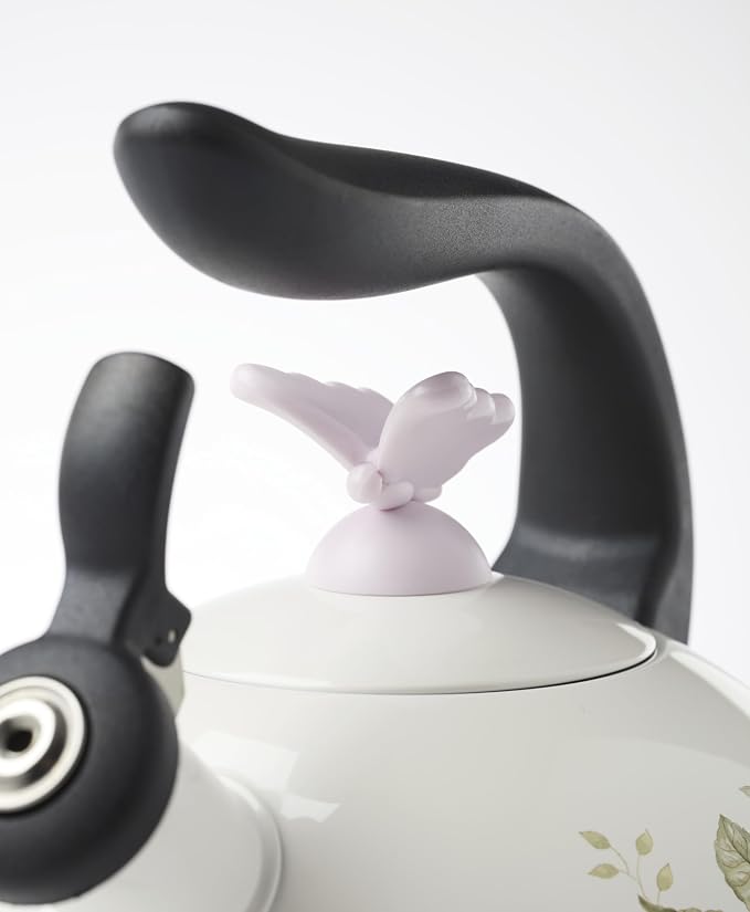 Lenox Butterfly Meadow Enamelware Tea Kettle, 84.5oz | dishwasher safe | floral design | for stovetop | 8.66 inch, 84.5oz, gift for women, kitchen kettle, kettle item - Image 5