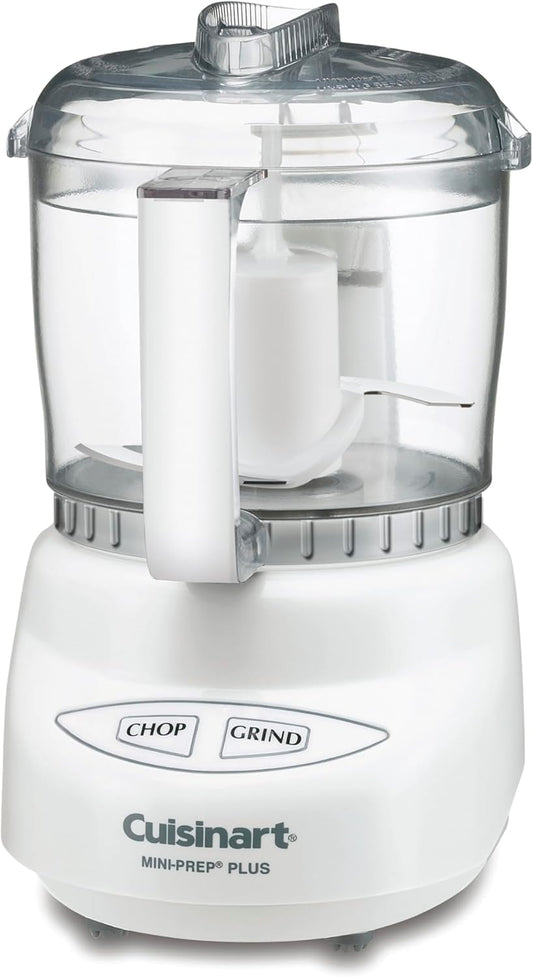 Cuisinart Mini-Prep Plus Food Processor, 24-Ounce Mini Food Processor to Chop Herbs, Vegetables, and Hard Cheese, 24-Ounce Work Bowl, Reversible Stainless Steel Blade, DLC-2A, White