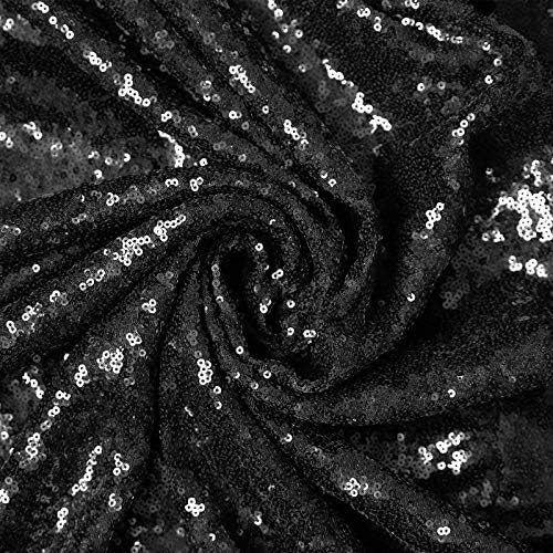 JYFLZQ Black Sequin Tablecloth, Glitter Table Cover 50x50 Inch Square - Image 5