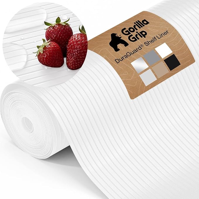 GORILLA GRIP Shelf Liner, Non-Adhesive Cabinet Liners, 17.5" x30' White by Unknown