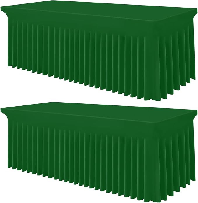 Smiry 2 Pack Spandex Elastic Fitted Table Cloth Skirt for 6FT Table by Smiry