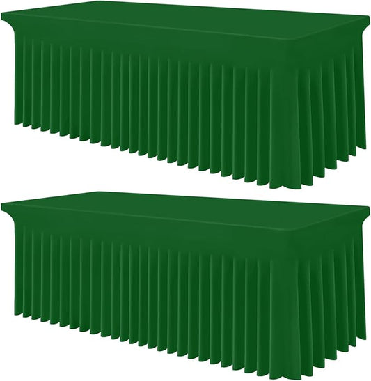 Smiry 2 Pack Spandex Elastic Fitted Table Cloth Skirt for 6FT Table by Smiry