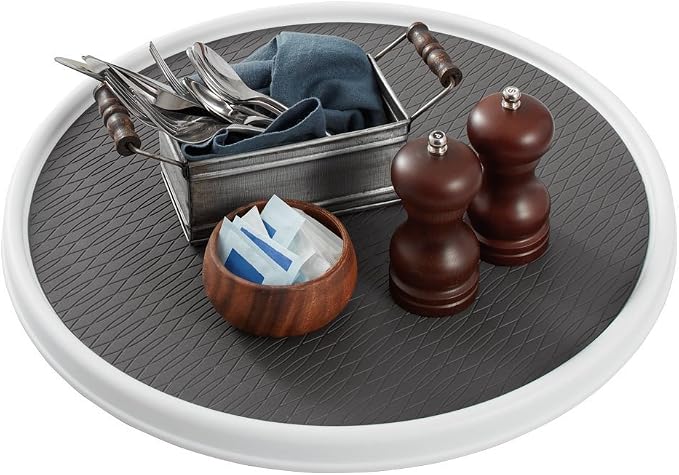 Copco 18 Inch Lazy Susan Turntable Organizer - Nonslip Rotating Cabinet Organizer for Kitchen Pantry, Under Sink, Countertop Storage, Rimmed Edge, Wipe Clean - Image 2