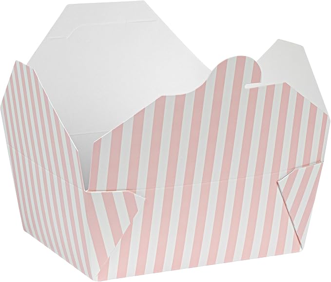 Restaurantware 45 oz Pink And White Stripe 8 Bio Box Container, 200 Ct - Image 16
