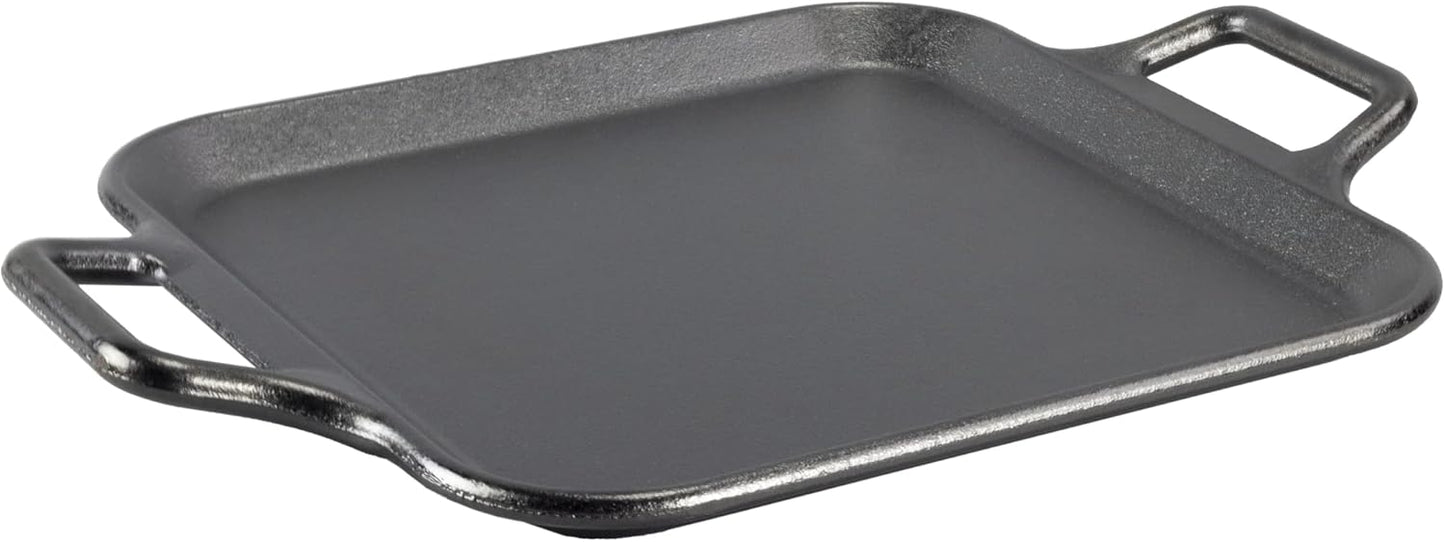 Lodge BOLD 12 Inch Seasoned Cast Iron Square Griddle with Loop Handles, Design-Forward Cookware