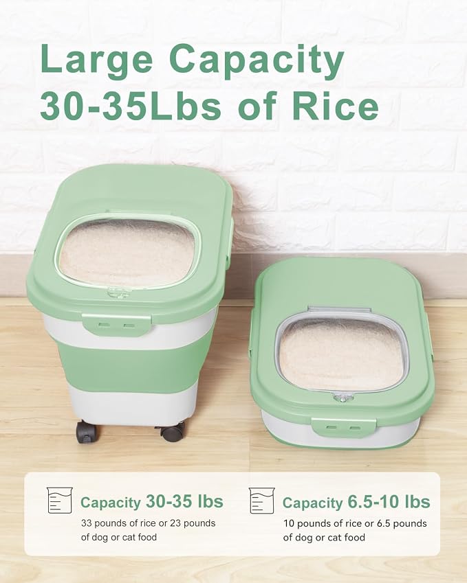 20-30 Lbs Rice Storage Container,Collapsible Food Storage Container - Image 2
