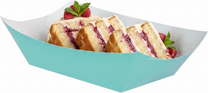 Restaurantware-Bio Tek 1 Pound Food Trays, 200 Disposable Paper Food Trays - Heavy-Duty, Greaseproof, Turquoise Paper Food Boats, For Snacks, Appetizers, Or Treats, Use At Parties Or Carnivals - Image 6