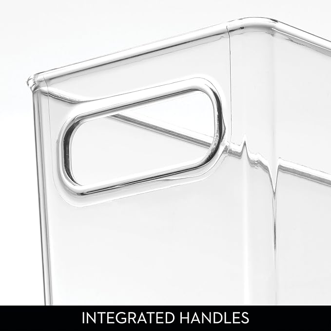 iDesign Tall Plastic Storage Bin with Handles, Set of 4, Clear - Image 5