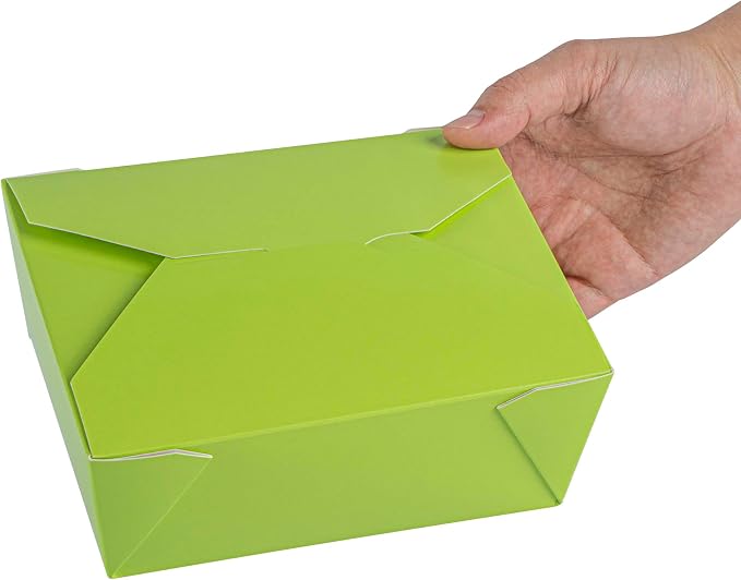 Restaurantware Paper Food Box 50 Count 45 Oz Leakproof Paper Lunch Box Greaseproof Food Container Tab-Lock Design 6.73 x 5.5 x 2.6 Inches Green - Image 13