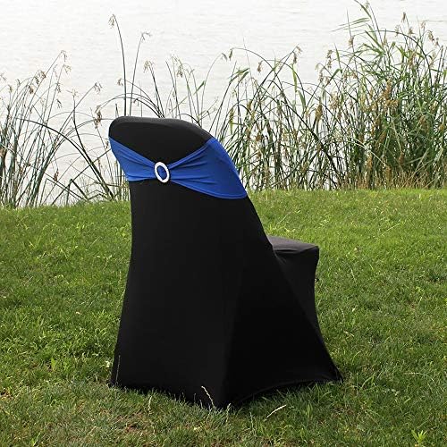10pcs Spandex Chair Sashes with Cover Stitched for Wedding Party Banquet Decoration Elastic Bulk Chair Cover with Slide Buckle Graduation Meeting(Royal Blue) - Image 4