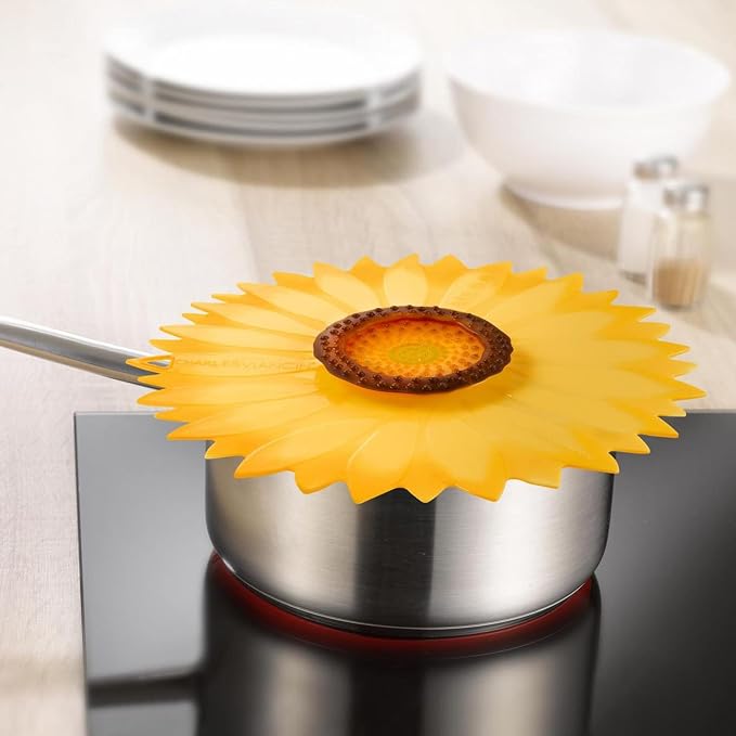 Charles Viancin - Sunflower Silicone Lid for Food Storage and Cooking - 11''/28cm - Airtight Seal on Any Smooth Rim Surface - BPA-Free - Oven, Microwave, Freezer, Stovetop and Dishwasher Safe - Image 3