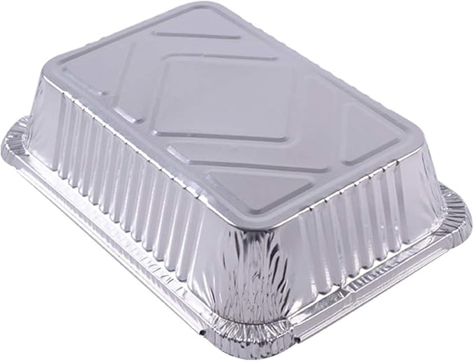 Tiger Chef Oblong Aluminum Tin Foil 2.25 Pound Pans Dimensions: 8.44" X 5.89" X 1.8" Disposable Freezer to Oven Safe for Takeout, Baking, Cooking, Storing and Freezing - 50 Pack - Image 3