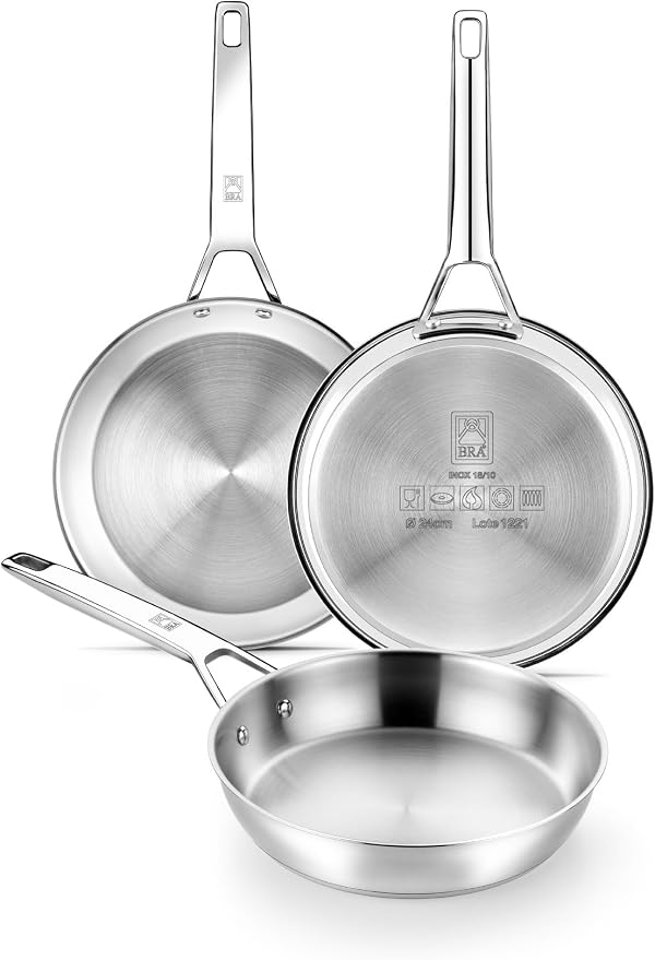 BRA COOKWARE Signature Stainless Steel Frying Pan | 10.2 Inches Skillet - Image 10