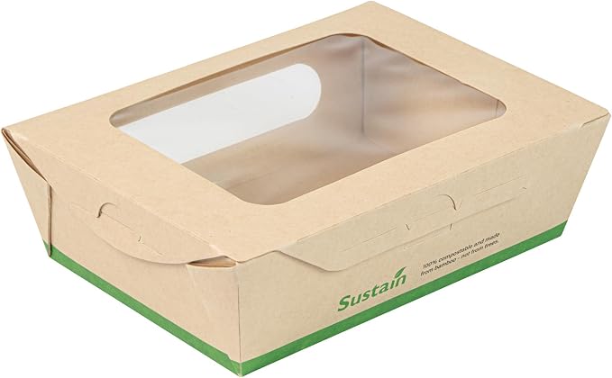 Restaurantware 28 oz Paper Bamboo Small Bio Take Out Container, 200 Pack - Image 21